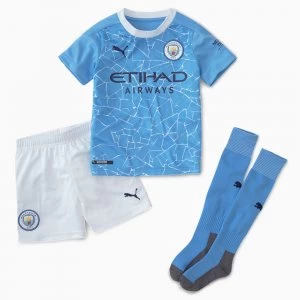 Image of PUMA Man City Home Youth Mini Kit, Light Blue/Peacoat, size 3-4 Youth, Clothing