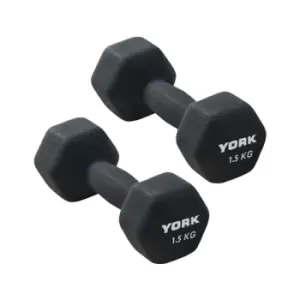 York Neoprene Hex Dumbbells 2 x 1.5kg