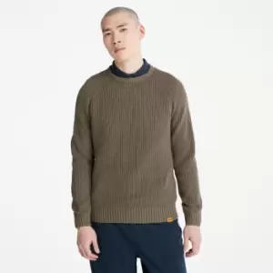 Image of Timberland Beards Brook Crew-neck Sweater For Men In Dark Green Green, Size XL