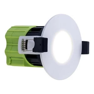 Image of Luceco Matt White Non-adjustable LED Fire-rated Cool white Downlight 6W IP65