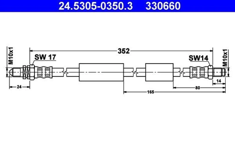 Image of ATE 24.5305-0350.3 Brake Hose Brake Hose (83)