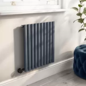Image of Anthracite Electric Horizontal Designer Radiator 0.6kW with WiFi Thermostat - H600xW590mm - IPX4 Bathroom Safe