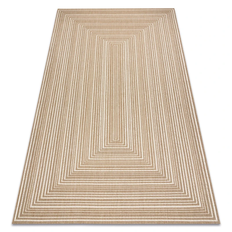 Image of RugsX Flat 48962265 Sisal Carpet Geometric - Natural Beige Straw Color, String 120X170 Cm