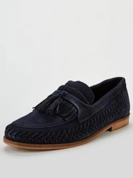 image of KG Fringe Tassle Woven Loafer, Navy, Size 12, Men