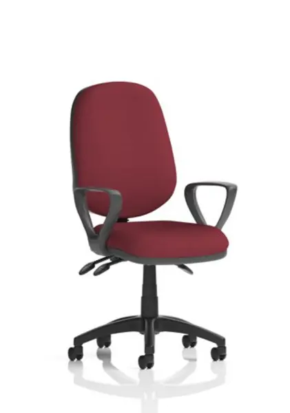 Image of Eclipse III Lever Task Operator Chair Bespoke With Loop Arms In Ginseng Chilli
