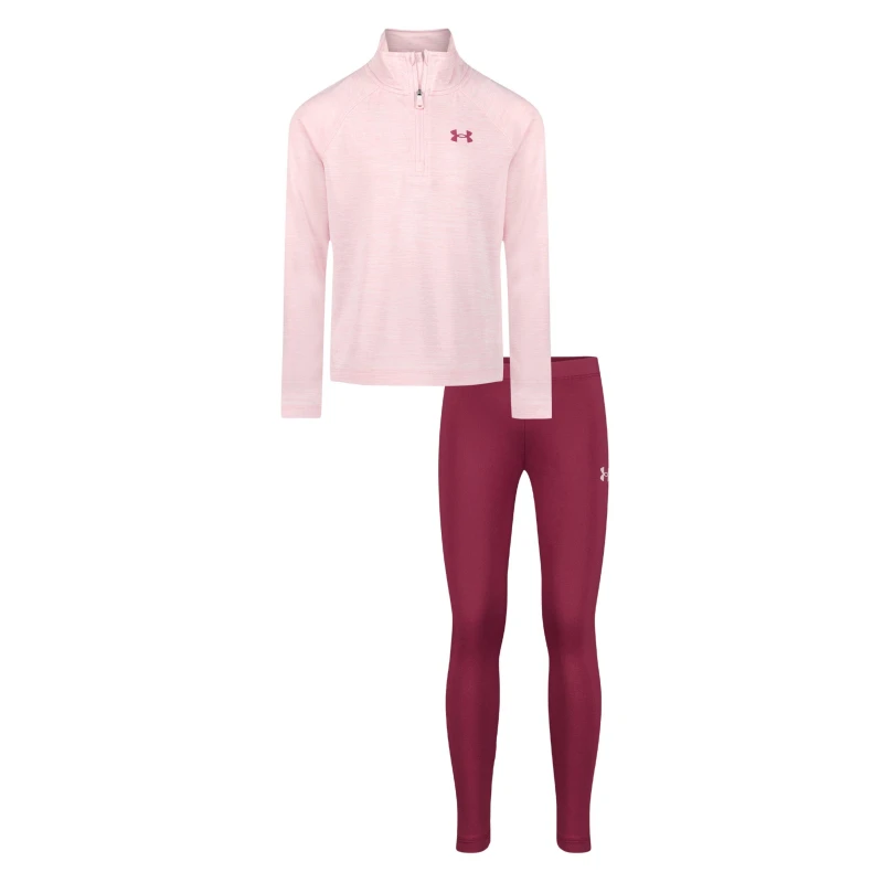 Image of Under Armour Kids Quarter-Zip Poly Tracksuit Pink female 3 - 4 Years
