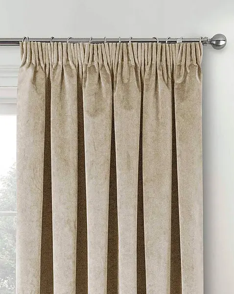 Image of Oxford Thermal Velvet Curtain Cream 167 x 137cm YK67401