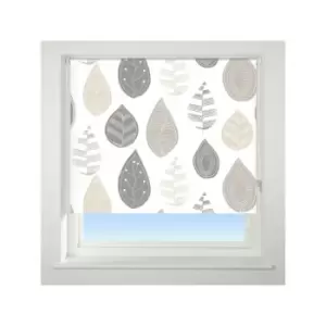 Image of Universal Leaf Patterned Thermal Blackout Roller Blind, Neutral, W150cm