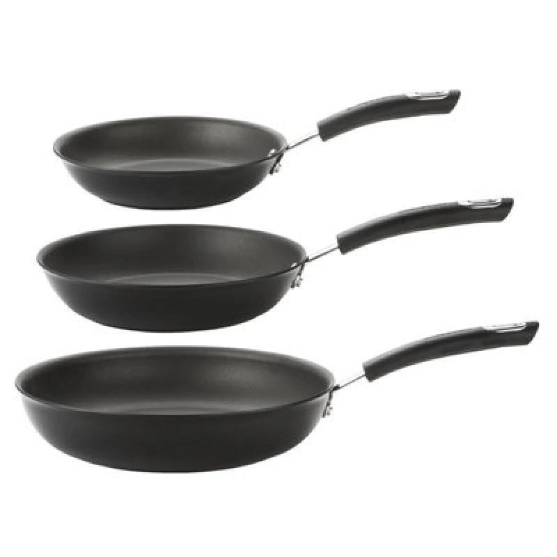 Image of Circulon Total Frying Pan Set Non Stick Induction Kitchen Cookware - Pack of 3 Black