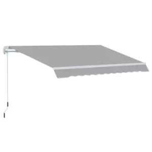 Outsunny 3 x 2m Manual Window Awning Canopy w/ Hand Crank - Light Grey