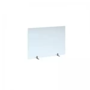 image of Free standing acrylic 700mm high screen with silver metal feet 1000mm