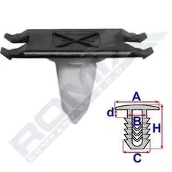 image of ROMIX Clip, trim-/protection strip BMW C60539 51718259025