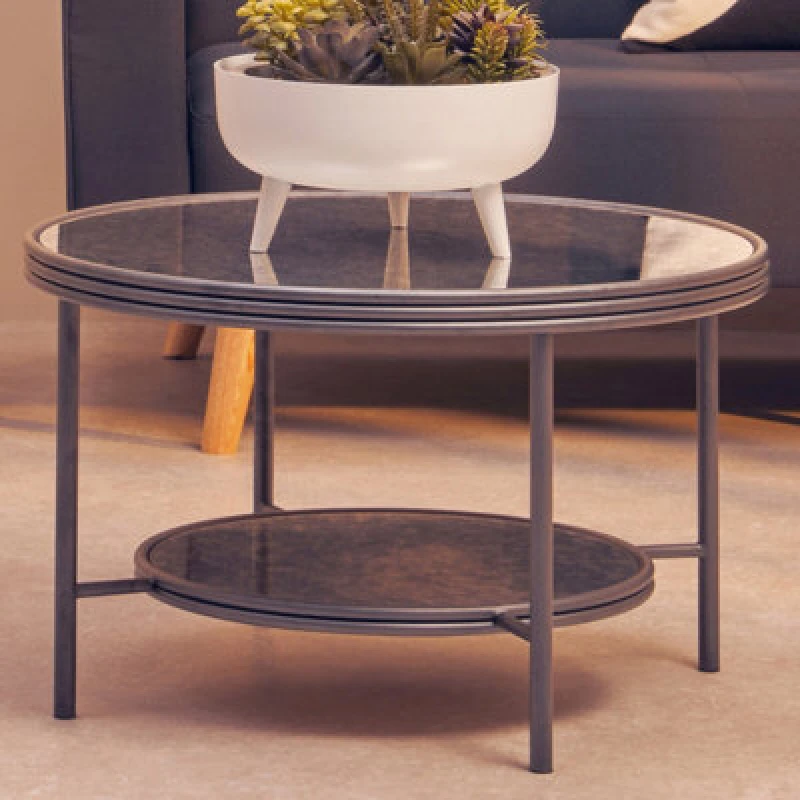 Image of Premier Housewares Sleek Design Coffee Table, Versatile And Functional Decorative Table, Storage Coffee Table With Storage Black