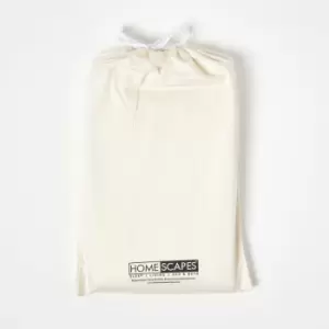 Image of Cream Organic Cotton Cot Bed Fitted Sheets 400 Thread Count, 2 Pack - Cream - Cream - Homescapes
