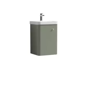 image of Nuie Core 400 Wall Hung 1-door Unit & Basin - Satin Green