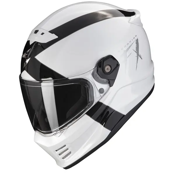 Image of Scorpion Covert FX Gallus White-Black Full Face Helmet XS