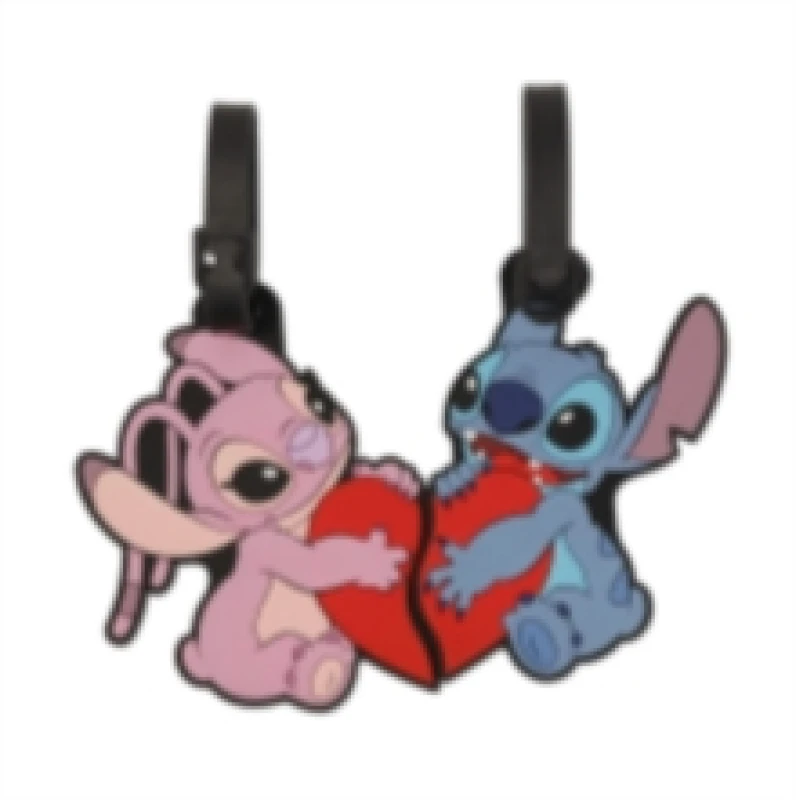 Image of Disney Lilo and Stitch Blue, Pink and Red 2 Piece Luggage Tag Set, Multi Print VFS5F Unisex
