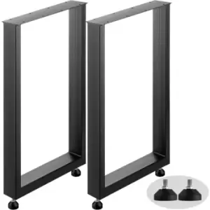 Image of Black Metal Table Legs Set of 2 Steel Table Legs 28x23 Inch Dining Table Legs Office Table Legs Computer Desk Legs Steel Bench Legs Country Style