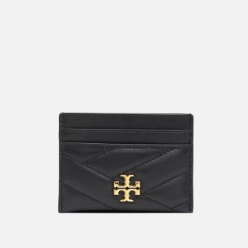 image of Tory Burch Womens Kira Chevron Card Case - Black