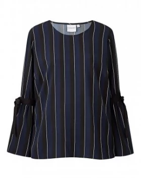 image of Junarose Striped Tie Sleeve Blouse