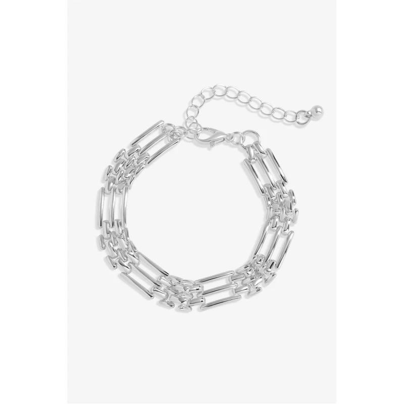 Image of Jon Richard Silver Plated Gate Chain Bracelet Silver One Size