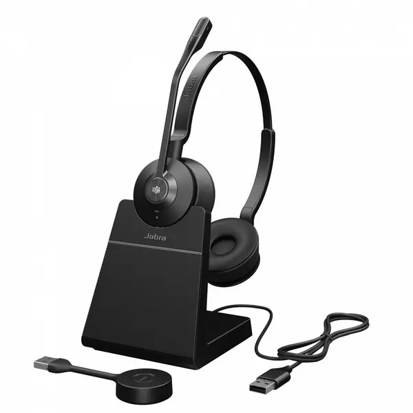 image of Jabra Jabra Engage 55 Headset Wireless Head-band Office/Call center Black Titanium 9559-455-111