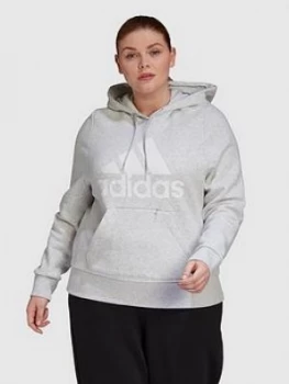Image of Adidas Plus Badge Of Sport Overhead Hoodie - Light Grey Heather