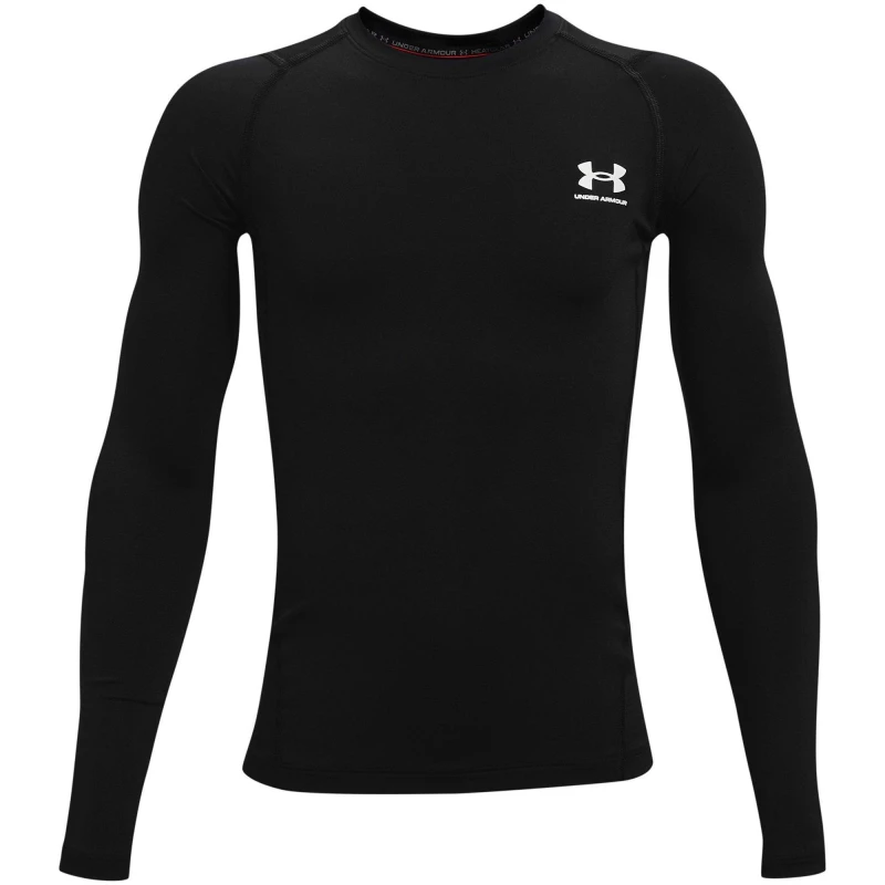 Image of Under Armour Armour HeatGear Long Sleeve Boys - Black 7 - 8 Years