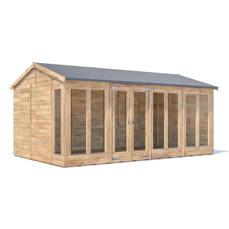 Image of Dunster House Summerhouse 4.8M X 3M (16' X 10') Reverse Apex Roof, Fully Pressure, Ragepanda Modular