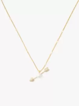 image of Love Game Arrow Pendant - Cream/Gold - One Size