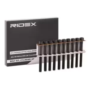 Image of RIDEX Cylinder Head Bolt Kit 1217B0073 Bolt Kit, cylinder head MERCEDES-BENZ,PUCH,190 (W201),Stufenheck (W124),Stufenheck (W123),W124 T-modell (S124)