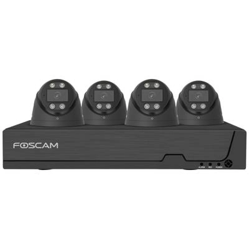 Image of Foscam Foscam Netzwerkkamera FN9108E-T4-2T Black LAN IP-CCTV camera set 8-channel incl. 4 cameras 3840 x 2160 p FN9108E-T4-2T black