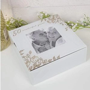 Image of Amore By Juliana 50 Years Glass Trinket Box with Frame