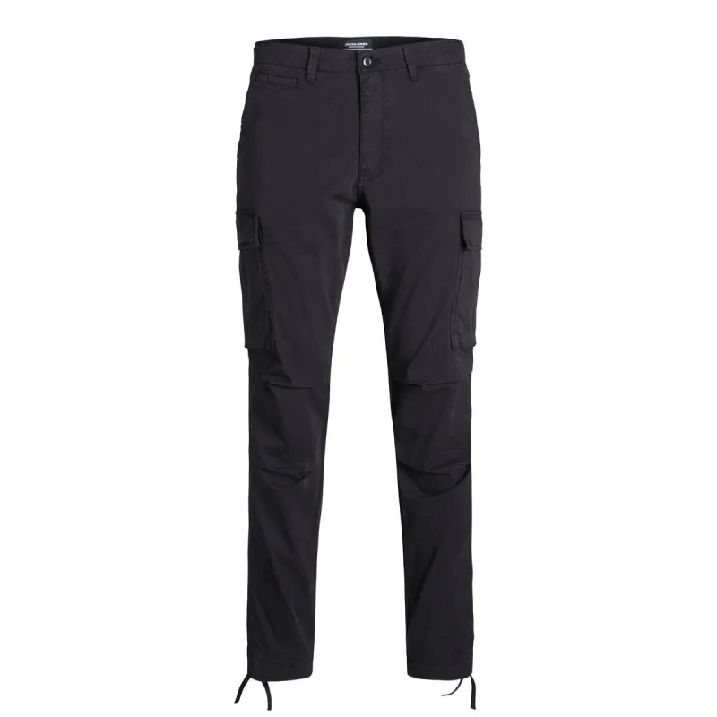 Image of Jack & Jones Black / Black Carrot Fit Cargo Trousers Black Male 32L 197560UK
