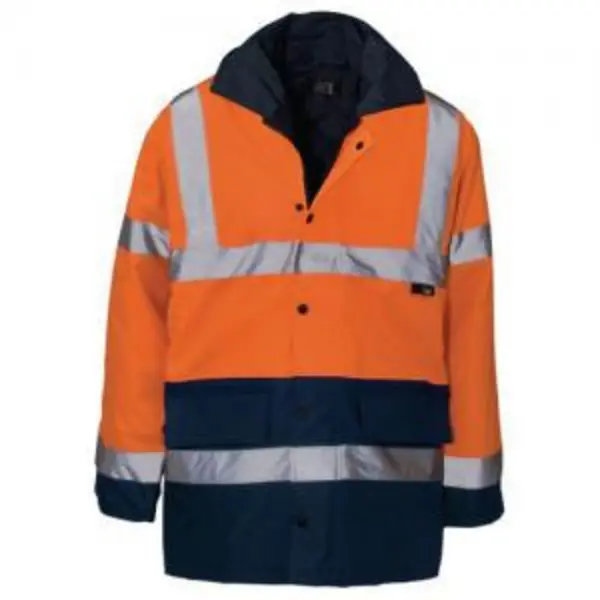 Image of ESE Direct Hi-Vis Parka Jacket - Orange & Blue - Size Large 404693 Hi Vis Clothing