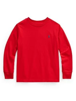 Image of Ralph Lauren Boys Long Sleeve T Shirt - Red, Size 14-16 Years=L