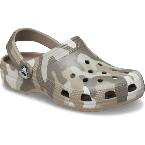 image of Crocs Mens Seasonal Camo Lightweight Slip On Sandals Clogs UK Size 10 (EU 44-45) Mushroom/Multi CRC304-MUSMU-10