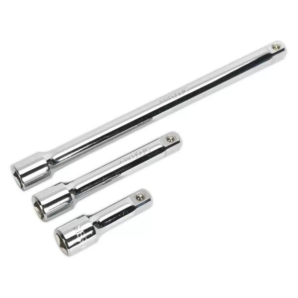 image of Genuine SEALEY S0720 Extension Bar Set 3pc 1/2Sq Drive