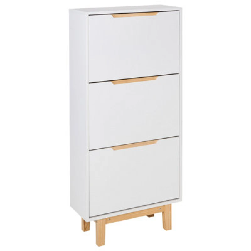 Image of Beliani Shoe Storage Cabinet Sandfly White