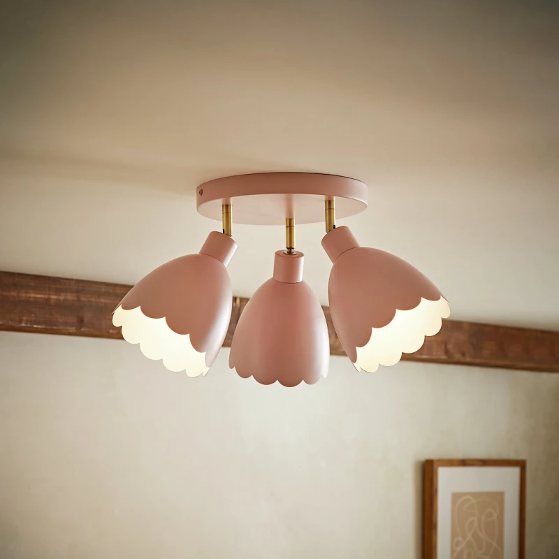Image of ValueLights ValueLights Millie Metal 3-Light Spotlight - Soft Pink