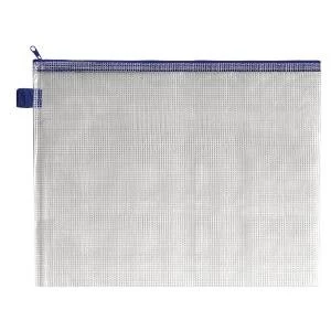 image of BDS Mesh Zip Bag 360x275mm Blue Pack of 5 ZIPPER Blue