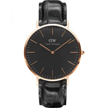 Image of Daniel Wellington Black 'Classic 40 Reading RG Black' Watch - DW00100129