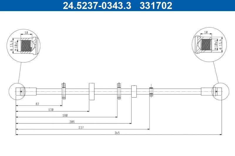 Image of Brake hose ATE 24.5237-0343.3