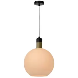 image of Lucide JULIUS - Pendant Light - Ø28cm - 1xE27 - Opal