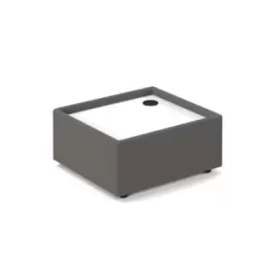 Image of Alto modular reception seating wooden table with Ion power module - white top with present grey base