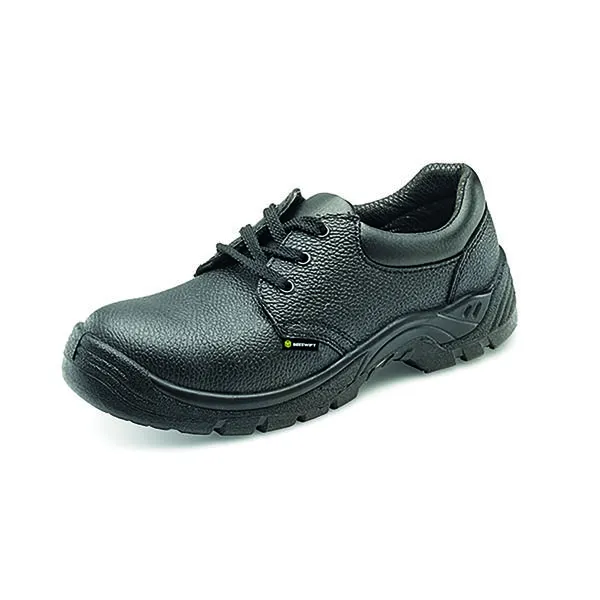 Image of Beeswift Beeswift Safety S1 Steel Toe Lace Up Leather Upper Shoe 1 Pair Black 08 CF54BL08