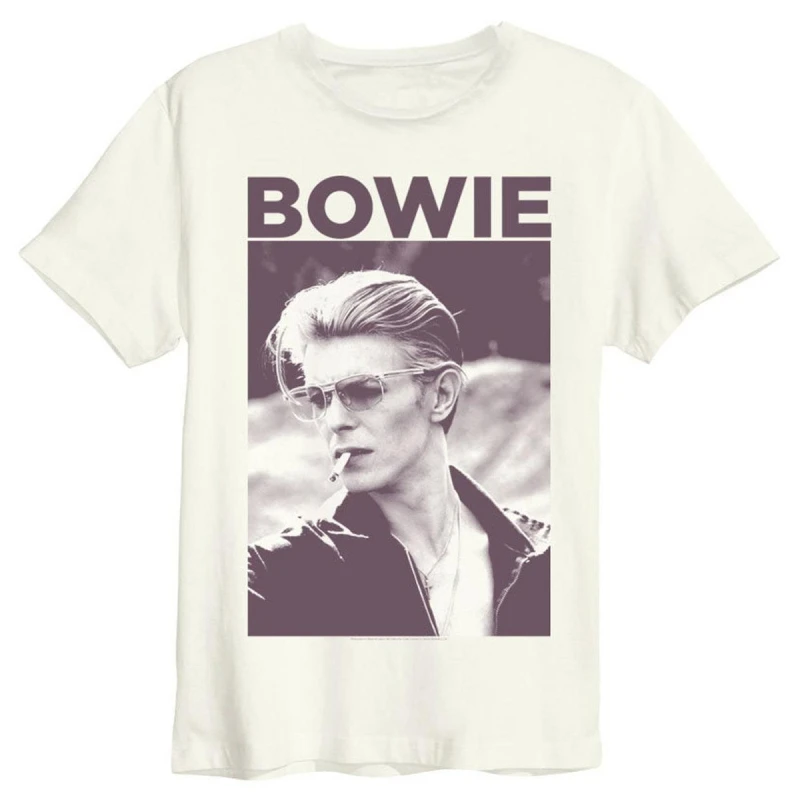 Image of Amplified Amplified Men Cigarette David Bowie Vintage T-Shirt in White Size: X-Small White XS Male 5063527531575