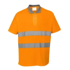 Image of Portwest Mens Class 2 Hi Vis Cotton Comfort Polo Shirt Orange M