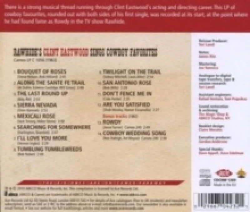 Image of Rawhide's Clint Eastwood Sings Cowboy Favorites CD / Album