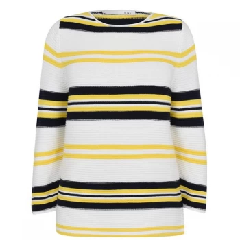 image of Oui Oui Stripe Jumper - White Blue 105